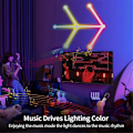 Miniatyrbild 4 av 5: USB Smart Vägglampa RGB LED Ljusstavar 16 Miljoner Färger Svart