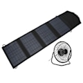 Miniatyrbillede 5 af 8: Bærbar solcelledrevet ventilator 14W 8 tommer dobbelt USB opladningstelefonventilator til udendørs picnic