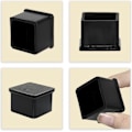 Miniatyrbillede 4 af 5: 10 stk. tykke silikone benhætter til firkantede stoleben, sort gulvbeskyttelsesmåtte, 1-3/16 tommer x 1-3/16 tommer, 30 x 30 mm