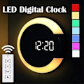 Miniatyrbild 5 av 5: LED Väggklocka, Kreativ Fjärrkontroll, Digital Klocka, Ihålig Spegel