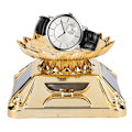 Miniatyrbild 5 av 8: Roterande skivspelare Smycken Display Stativ Hållare Halsband Bricka Soldriven Guld 80 x 48 mm
