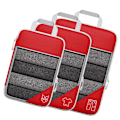 Miniatyrbild 4 av 8: 3-pack kompressionsförpackningskubkit Mesh Design Synlig Vattentät Bärbar för Resor Daglig Användning Röd