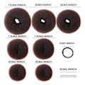 Miniatyrbild 7 av 8: Hår Donut Bun Maker Set 7 delar Hårbulle Donut 10 delar Hårnålar och 5 delar Elastiska band Hårbulle Shaper Set