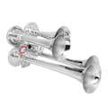 Miniatyrbillede 3 af 8: 4 Trompet Luft Horn Super Høj 135DB Forkromet Zink til 12V/24V Semi Pickup RV SUV