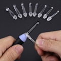 Miniatyrbillede 6 af 6: USB Genopladelig LED Light Up Hæklenål Sæt strikkeværktøj med udskiftelige spidser 2,5-6,5 mm