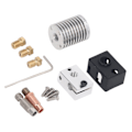 Miniatyrbillede 6 af 8: 3D-printer Hotend-kit 0,4 mm messingdyse aluminiumvarmeblok bimetallisk hals Hot End-dele til V6