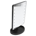 Miniatyrbild 6 av 8: LED-sminkningsspegel, rektangulär, 16 pärlor, USB-uppladdningsbar, vinkeljusterbar, bärbar resespegel, svart PP