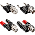 Miniatyrbilde 1 av 4: BNC til 4mm Banan Adapter, BNC Adaptere, BNC Hannplugg til 2 x 4mm Dobbel Banan Hunn Jack Adapter