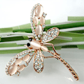 Miniatyrbillede 2 af 5: Multifarvet Opal Krystal Dragonfly Vinger Brosche