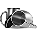 Miniatyrbild 1 av 5: 420ML Dubbelväggig Ölsejdel i Rostfritt Stål, Dubbelväggig Isolerad Mugg, Kaffekopp, Kaffemuggar med Lock, 2 Set