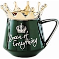 Miniatyrbillede 1 af 5: Queen of Everything Krus, Keramisk Kunst Krus med Krone Låg og Ske, Keramisk Kaffekop Gave til Ven Lærer Kæreste Hustru