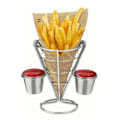 Miniatyrbild 6 av 8: Spiralformad pommes frites-hållare i stål med kromplätering, 14 x 10 cm