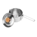 Miniatyrbillede 5 af 8: Camping Gryde 304 Rustfrit Stål Bærbar Camping Kedel med Sammenklappeligt Håndtag til Picnic Vandring 1L