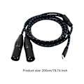 Miniatyrbillede 2 af 5: Type C til 2 XLR 3-benet Type C til XLR Han til Han USB C til 2 XLR Han 50cm 200cm