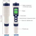 Pikkukuva 2 / 5: 5-in-1 elektroninen pH-mittari, pH:n, TDS:n, EC-suolapitoisuuden ja lämpötilan mittaus, vedenlaadun testaaja, LCD-näyttö ja lukutarkkuus, juomavedelle, A