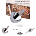 Miniatyrbild 3 av 6: 50 st Läder Craft Handväska Kon Fötter Nailhead Stud Spike 10mm