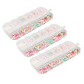 Pikkukuva 4 / 8: Kolmen nail art värikkäät, erimuotoiset, multi 12 lokeroa manikyyriin