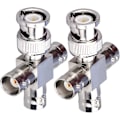 Miniatyrbild 1 av 5: 2-pack BNC hane till 3 hona T-typ RF koaxialkontakter, 4-vägs splitter koaxialadapter för sändnings-/förlängningskabel, T-formade BNC T-anslutningar
