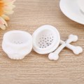 Miniatyrbillede 5 af 8: Hvid Simuleret Kranieformet Te-infuser Silikone Te-blad Si, til Hjemmet og Kontoret