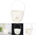 Miniatyrbillede 8 af 8: Silke Satin Materiale Bryllup Blomster Kurv Pige Kurv Hvid Blomster Kurve Sæt（Hvid）