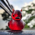 Miniatyrbillede 5 af 5: Devil Ducky, Mørk Satanisk And Gotiske Gaver, And Skrivebordsdekoration, Devil Duck Bildekorationstilbehør, Halloween Gaver