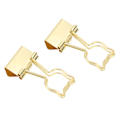 Miniatyrbillede 7 af 8: 100 stk. Binder Clips Cat Form Metal Jern Hul Kompakt Bærbar Sjove Binder Clips til Dokumenter Klassificering Guld