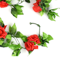 Miniatyrbillede 7 af 8: 5 stk. kunstig vinroseblomst silkeblomst guirlande boligindretning til soveværelse kontor rød