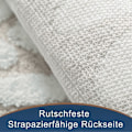 Miniatyrbild 3 av 5: Vit Blomma Beige Badrumsmatta Khakifärg - 50 x 80cm Halkfri Badrumsmatta Mjuk Mikrofiber Maskintvättbar Hållbar Superabsorberande För Vardagsrum