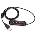 Miniatyrbilde 7 av 8: H901 USB-plugg QD-kabeladapter justerbart volum Call Center Headset Adapter for 3,5 mm headsetutstyrRød