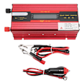 Miniatyrbilde 1 av 8: Rød modifisert sinusformet strømomformer DC 12V/24V til AC 110V bilomformer med doble AC-uttak USB-ladeport LCD-skjerm
