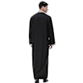 Miniatyrbilde 3 av 4: Islamsk lang kappe for menn Dubai arabisk Thobe Kaftan 2XL svart