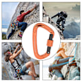 Miniatyrbild 5 av 8: 7075 Flygplansaluminium Master Lock Karabiner D-ring Säkerhetsspänne Säkerhetsutrustning Utrustning för utomhusklättring Campingorange