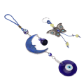 Miniatyrbilde 3 av 8: Blue Eyes Moon Hengende Ornament Sommerfuglanheng Good Luck Blessing Vegghengende dekorasjon for amulettgaver