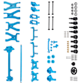 Miniatyrbild 4 av 8: Uppgradering reservdelar kit central drivaxel styrning länk svängarm passar för WLtoys A959 A969 A979 K929 1/18 RC bil Blå