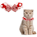 Miniatyrbild 1 av 5: Handstickat Djurhalsband, 1 ST Kattvalp Julstil Handstickad Ullhalsband Med Rutig Fluga Djurfest Dekoration Katt Mjukt Stickat Justerbart