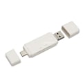 Miniatyrbild 5 av 8: 3-i-1 USB minneskortläsare USB C USB 3.0 MICRO USB Portabel minneskortläsare med 3 kontakter Vit