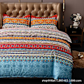 Miniatyrbilde 2 av 5: Bohemsk Vattert Sengeteppe Dobbel 3 Deler Lappeteppe Sengeteppe Reversibel Myk Mikrofiber Sengetøy 220*240cm