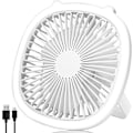 Pikkukuva 1 / 5: Pieni pöytätuuletin, akkukäyttöinen pöytätuuletin LED-valolla, 6 tuuman ladattavat USB-tuulettimet kannettavat erittäin hiljaiset, 3 nopeutta säädettävä akkutuuletin sängylle