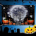 Pikkukuva 1 / 5: Halloween-tausta Iso Halloween-taustabanneri Pelottava kurpitsavalokuvaus seinätausta
