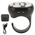 Miniatyrbillede 1 af 8: Fjernbetjening Scrolling Ring Bluetooth 5.3 APP Sidevender Kamera Lukker Fjernbetjening Selfie Knap Clicker med Opladningsetui til Mobiltelefon Sort