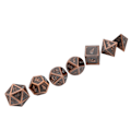 Miniatyrbilde 2 av 8: 7-delt sett med rollespill polyhedral terninger i sinklegering for brettspill i bronsefarge