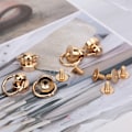 Miniatyrbilde 6 av 8: 20 sett nagle med ringhode i messing, 9 mm, for skinnarbeid, gullfarget