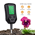 Miniatyrbillede 2 af 5: 4 i 1 Digital Jordfugtighedsmåler Plantetemperatur pH Solintensitet Luftfugtighed LCD Display Jordtestværktøj