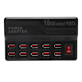 Miniatyrbild 3 av 8: USB Smart Laddare 10-Portar 12A Snabbladdningsstation Power Hub Strip Plug Dock Block 100-240VEU Plug