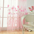 Miniatyrbilde 8 av 8: Polyester Floral Pattern Vindus Tulle Voile Gardin Soverom Stue Innredning (Rosa)