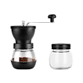 Miniatyrbilde 1 av 5: Kaffekvern med keramiske kverner og håndtak i rustfritt stål - 12 oz/350 ml kapasitet (svart)