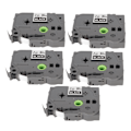 Miniatyrbillede 7 af 8: 5 stk Label Maker Tape 9mm Lamineret Vandtæt Farveægte Multi Purpose Labeler Tape til PT D210 PT D200 PT H110 PT D400 Hvid På Sort Bze 325