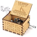 Miniatyrbillede 1 af 4: Musikboks i træ, gave fra far til datter, hånddrevet musikboks i træ, julegave