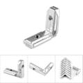 Miniatyrbillede 3 af 3: L-formet Aluminium Profil Indvendig Hjørneforbindelse Kulstofstål Beslag (EU-3030)