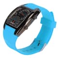 LED elektronisk klocka klassiska digitala klockor justerbar racing instrumentbräda armbandsur ljusblått bälte